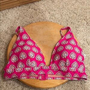 J Crew EUC SZ Block Print Bikini Top